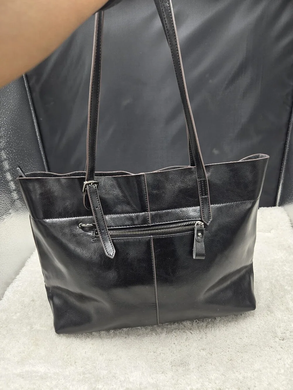Kattee Vintage Genuine Leather Tote Shoulder Bag for Women Satchel Handbag